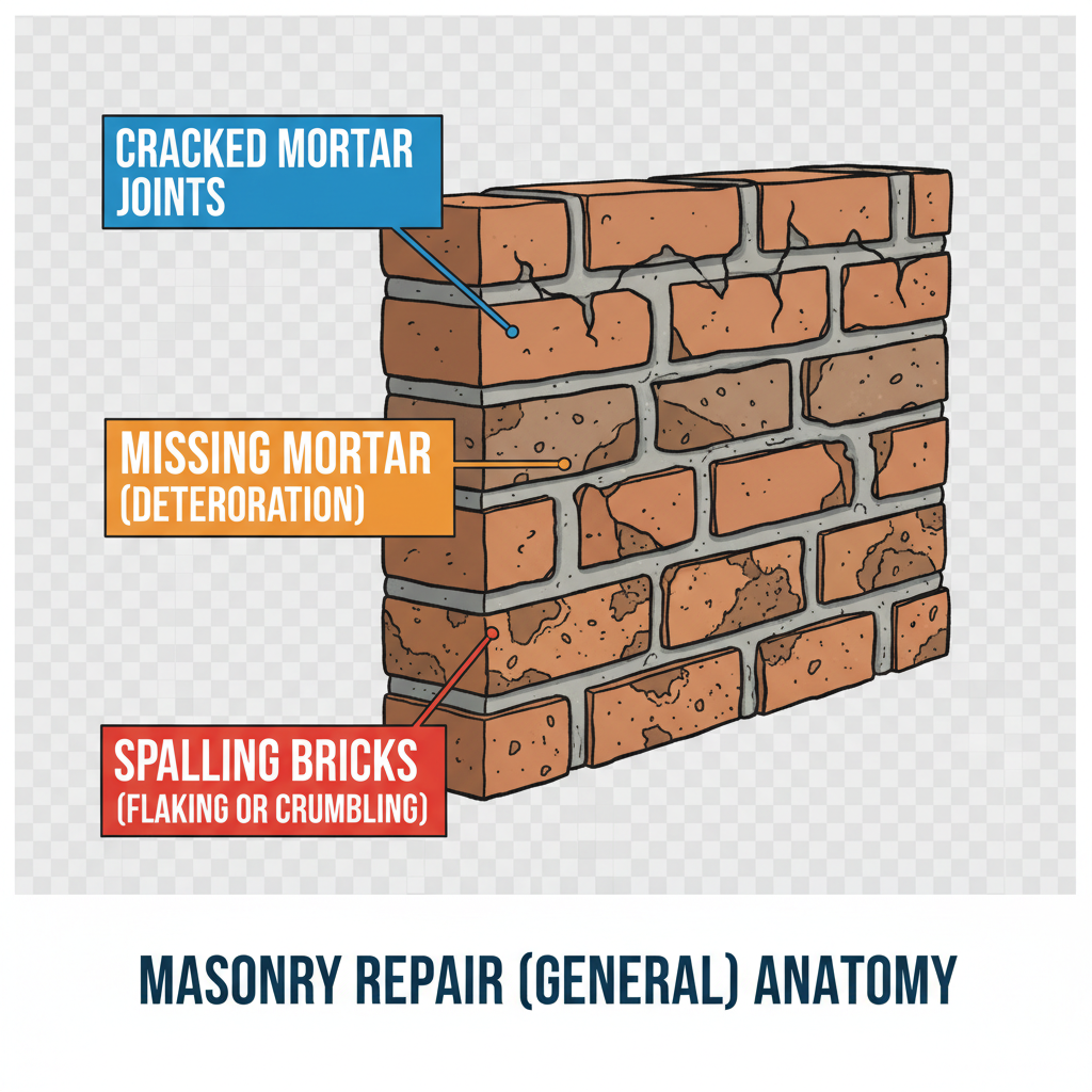 Masonry Repair (General) Troubleshooting & Fixes (2024 Guide) visual diagram