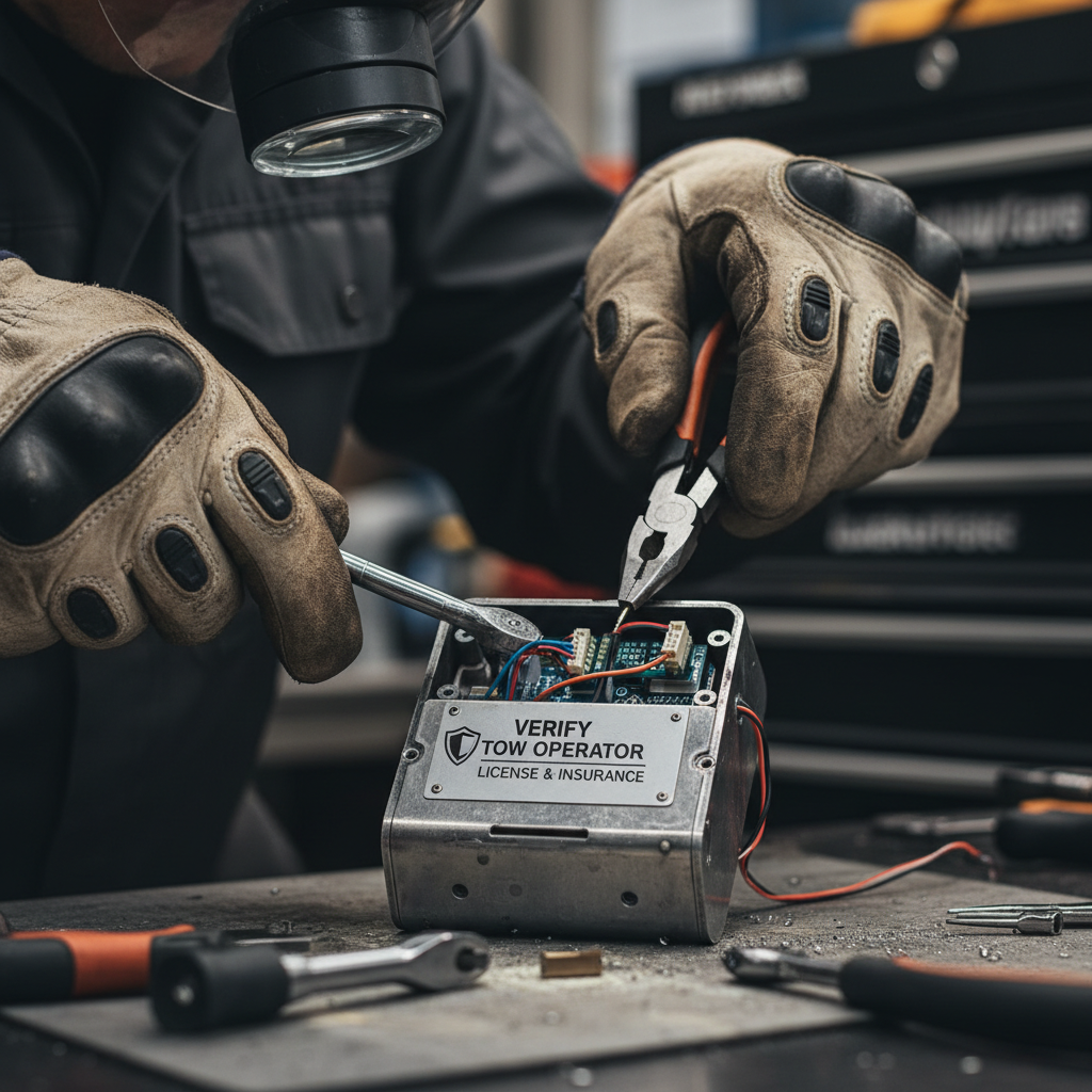 Verifying Tow Truck Operator Credentials (License & Insurance) Troubleshooting & Fixes (2024 Guide) professional repair detail