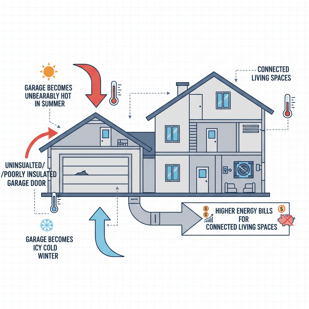 Garage Hot as a Sauna? Cold as a Meat Locker? It's Your Garage Door (Troubleshooting & Fixes) visual diagram