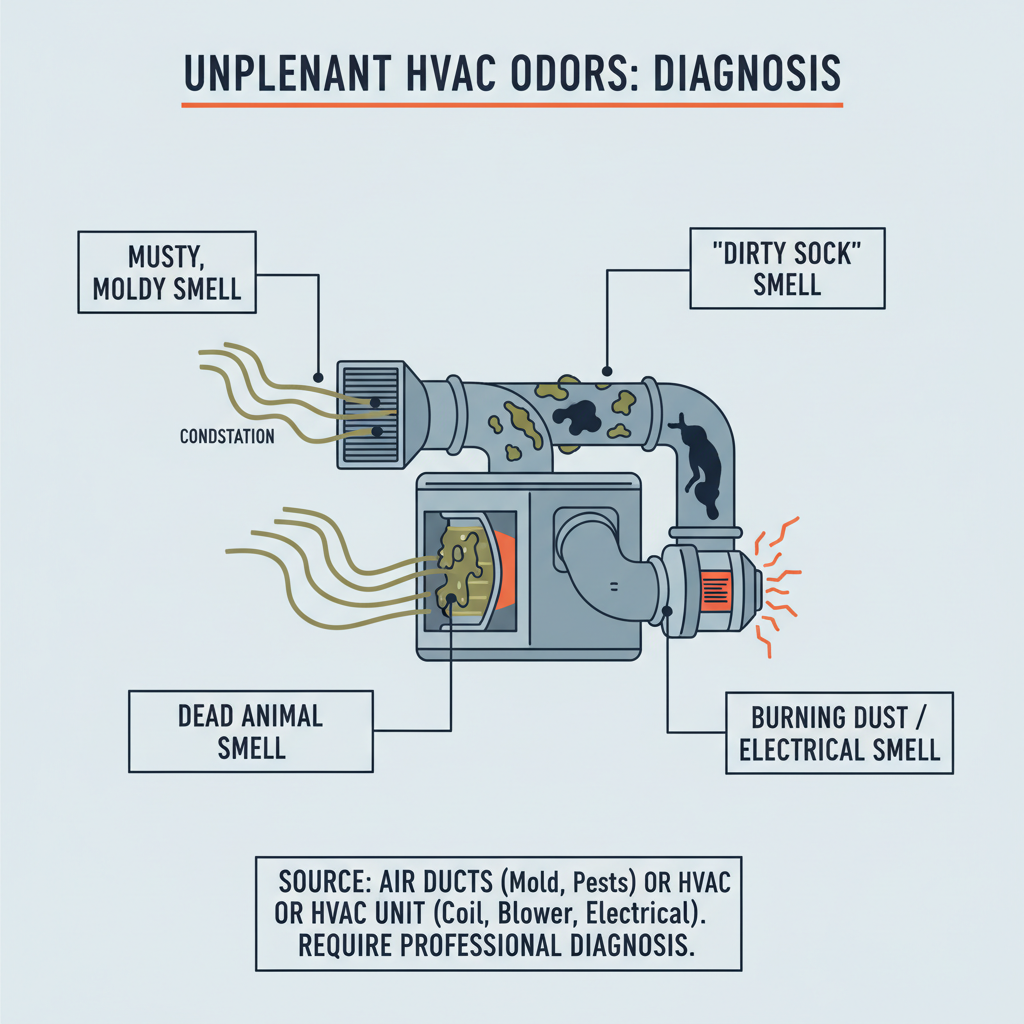 Funky Smells from Your HVAC Vents (Troubleshooting & Fixes) visual diagram