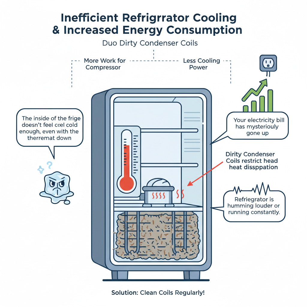 Dirty Refrigerator Coils (Troubleshooting & Fixes) visual diagram