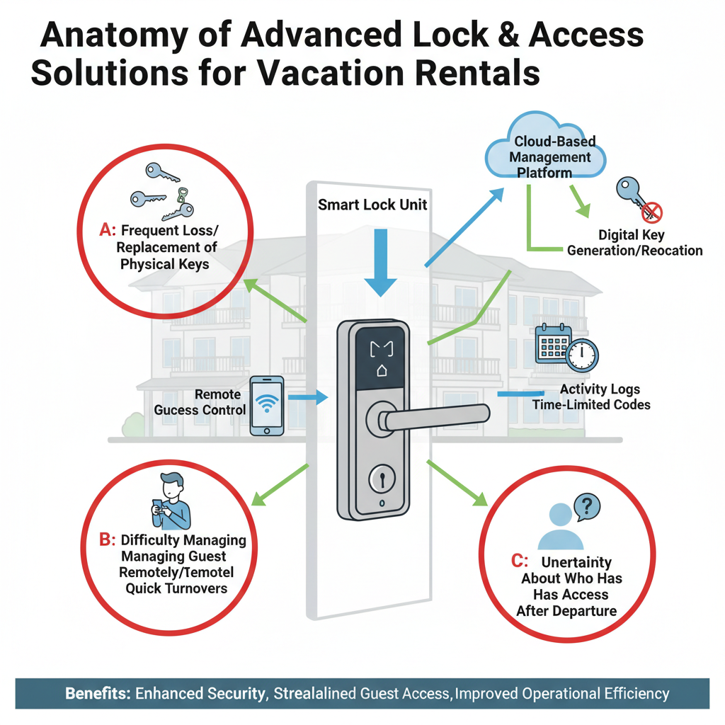 Implementing and managing advanced lock and access solutions for vacation rental properties to enhance security, streamline guest access, and improve operational efficiency. Troubleshooting & Fixes (2024 Guide) visual diagram