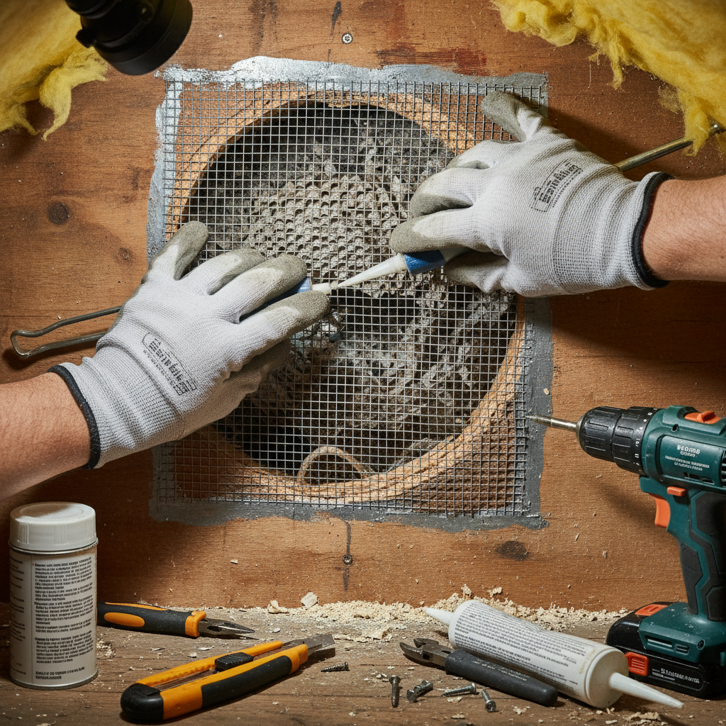 Wasp Nest in Wall or Attic, Requiring Removal & Prevention. Troubleshooting & Fixes (2024 Guide) professional repair detail