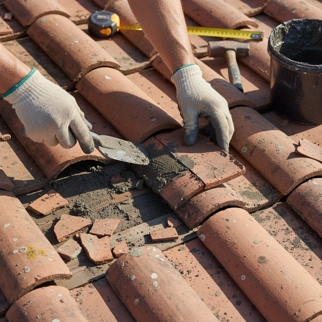Tile Roof Repair (Cracked & Broken Tiles) (Troubleshooting & Fixes) professional repair detail