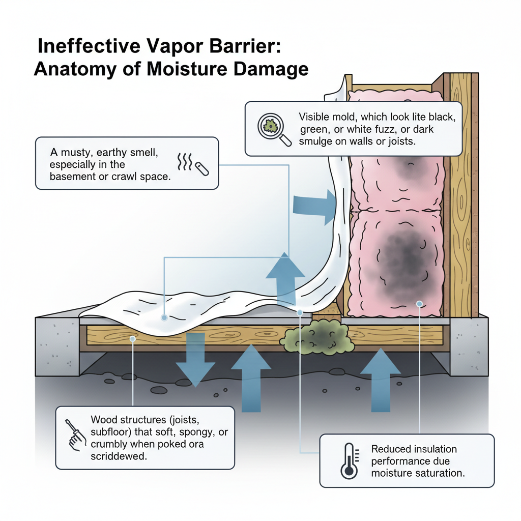 Vapor Barrier Problems & Screw-Ups (Troubleshooting & Fixes) visual diagram