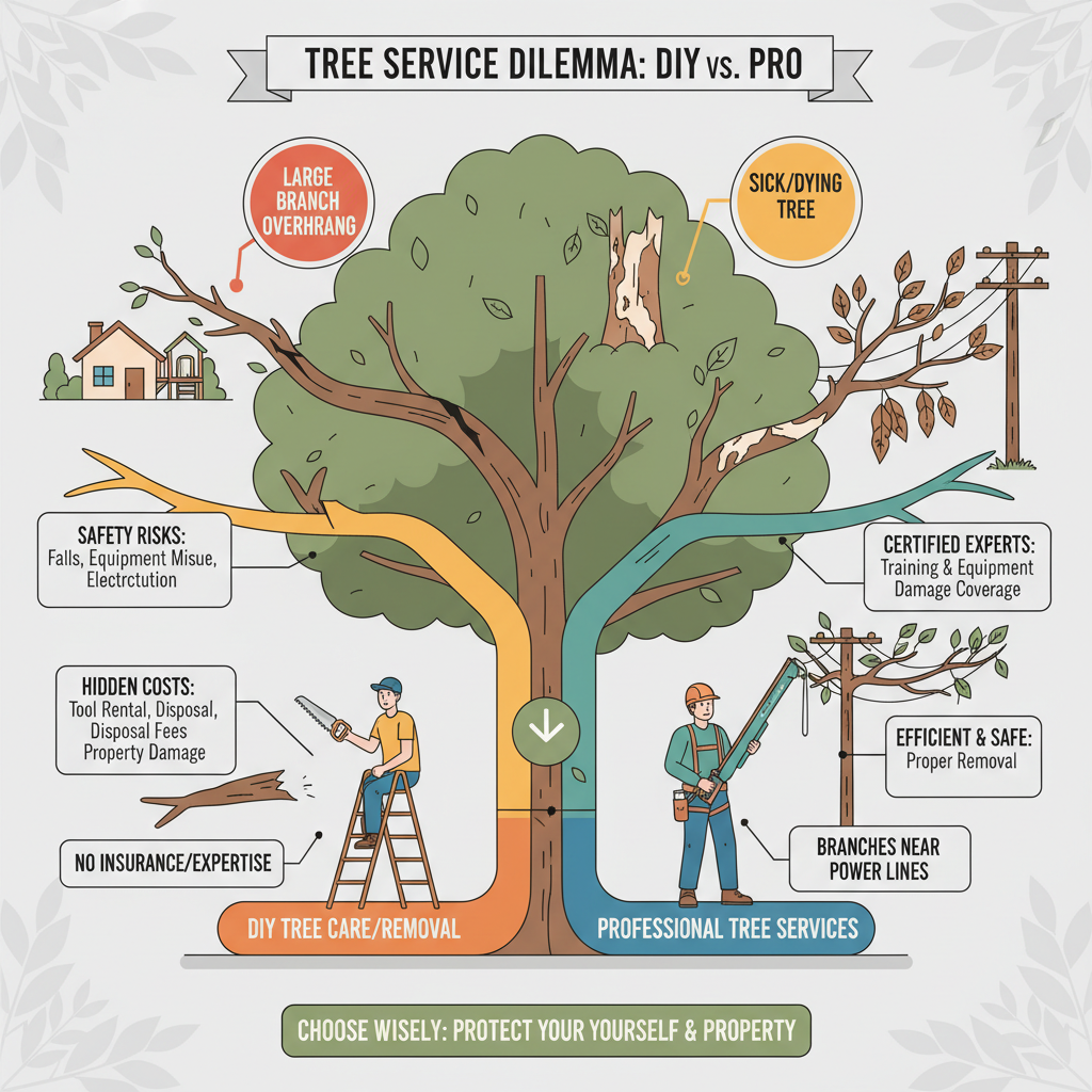 DIY Tree Care vs. Hiring a Pro (Troubleshooting & Fixes) visual diagram