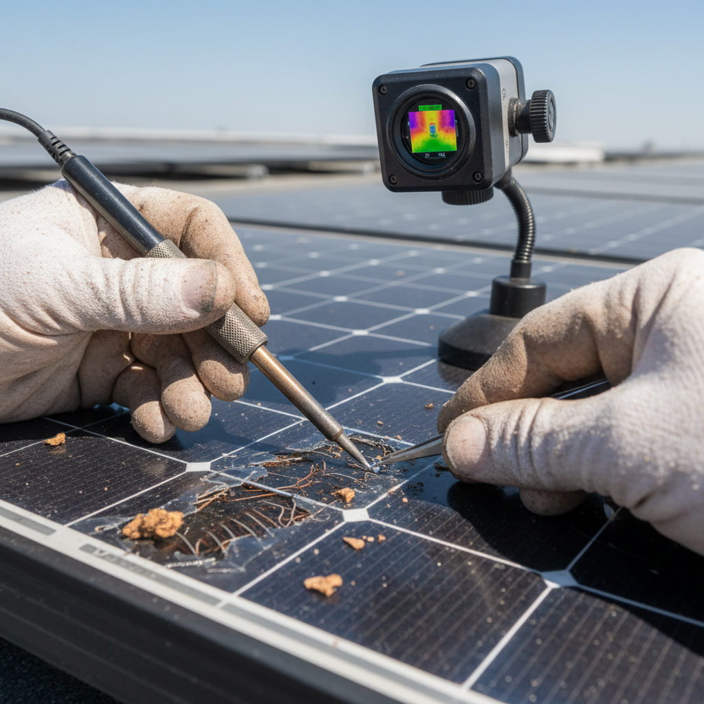 Solar Panel Hot Spots & Power Loss (Troubleshooting & Fixes) professional repair detail