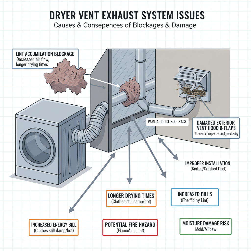 Dryer Vent Nightmares (Troubleshooting & Fixes) visual diagram