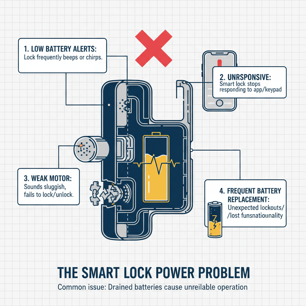 Smart Lock Battery Constantly Dying? A Pro Locksmith's Guide to Fixing It visual diagram