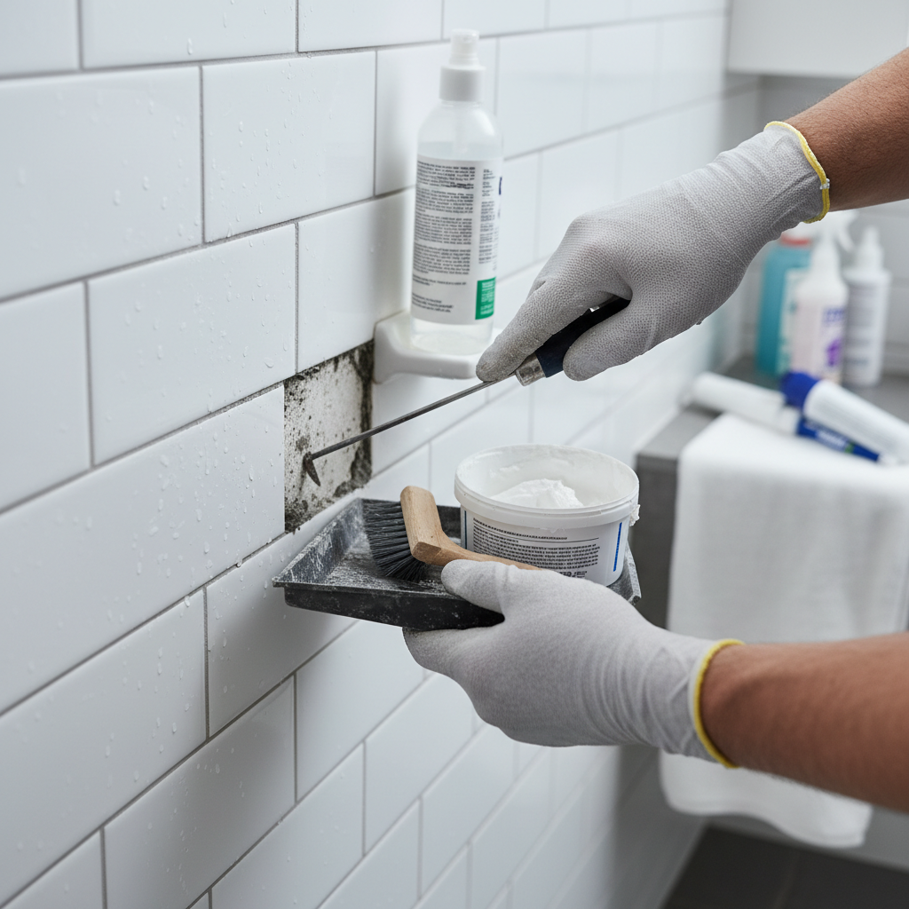 Mold in Shower Grout (Troubleshooting & Fixes) professional repair detail
