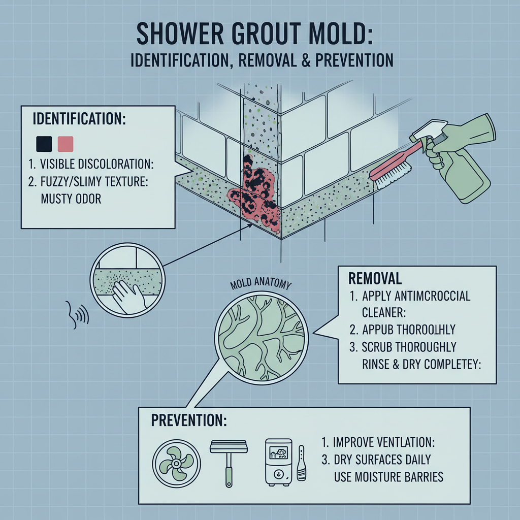 Mold in Shower Grout (Troubleshooting & Fixes) visual diagram