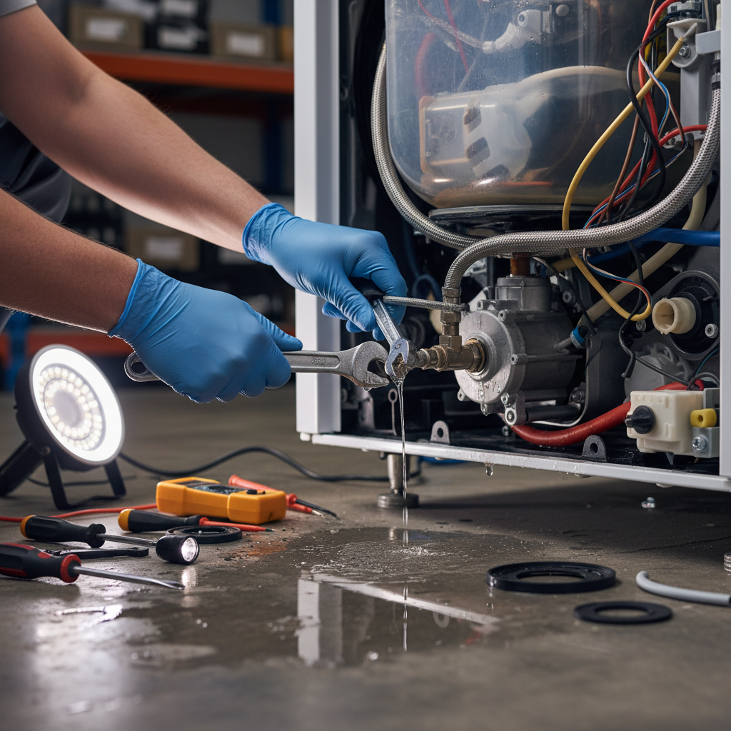 Washing Machine Leaking Water? Here's How to Find and Fix It (Troubleshooting & Fixes) professional repair detail