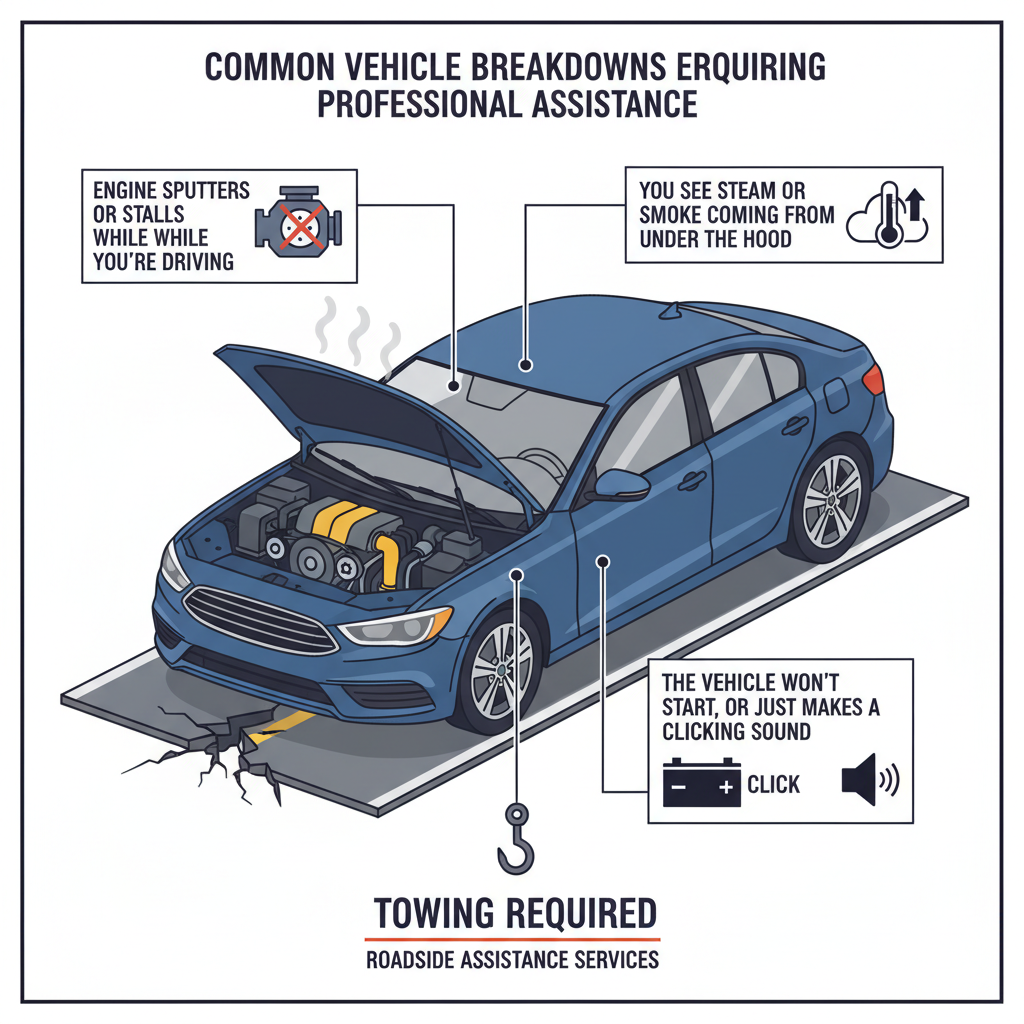 Car Breakdown & Roadside Emergencies: What to Do When Your Vehicle Stops (Tow Guy's No-Nonsense Guide) visual diagram