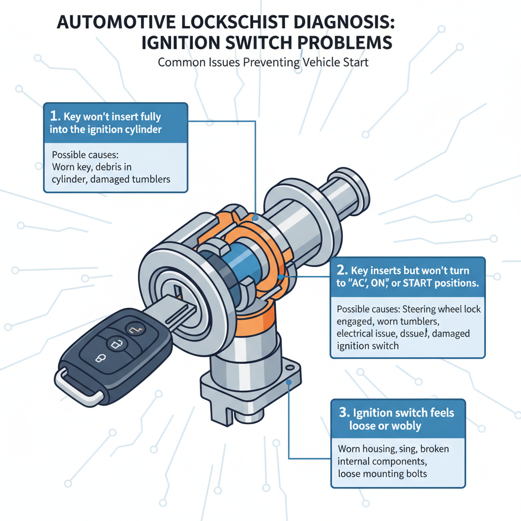 Car Key Won't Turn in the Ignition (Troubleshooting & Fixes) visual diagram