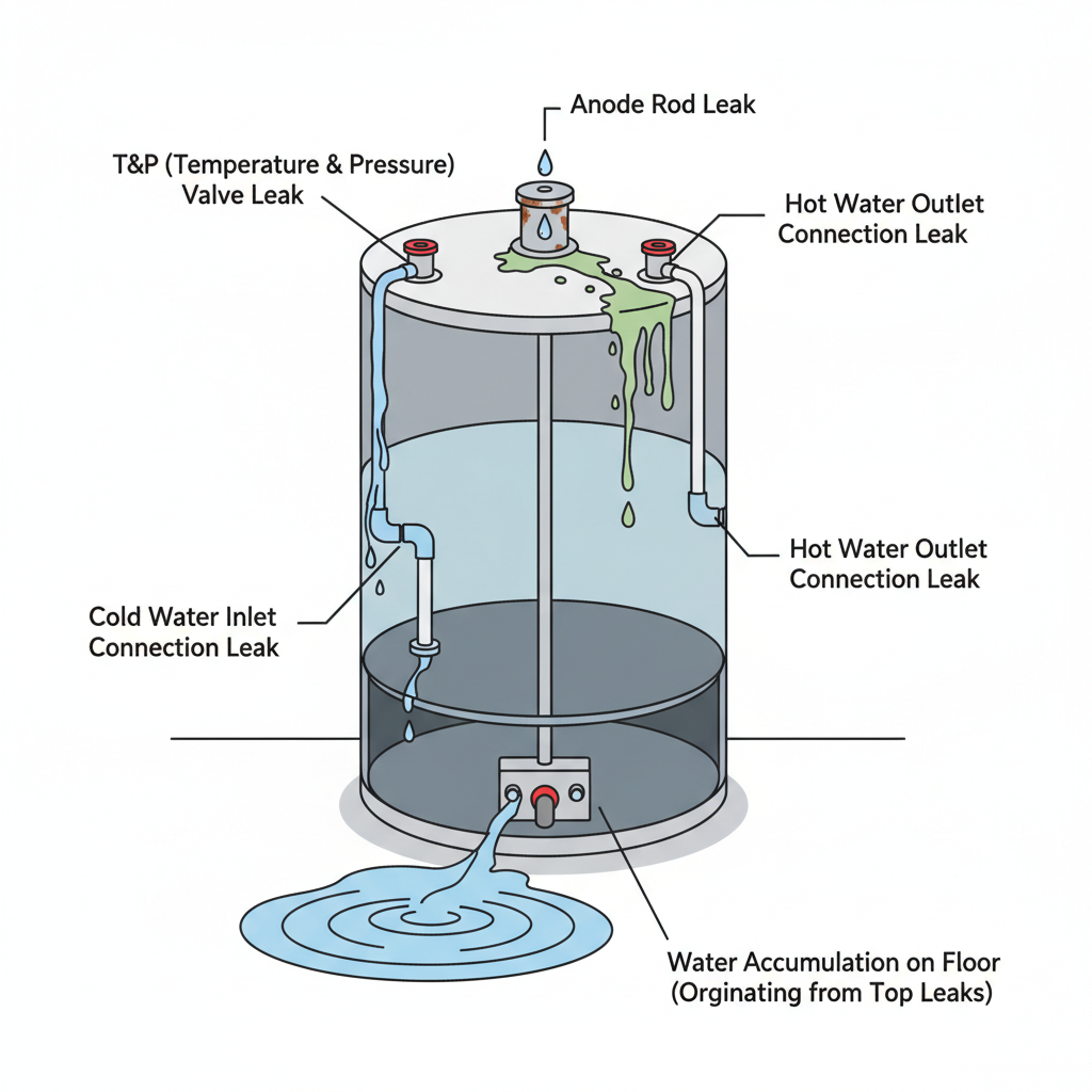Water Heater Leaking from Top: Troubleshooting & Fixes from a 25-Year Pro visual diagram