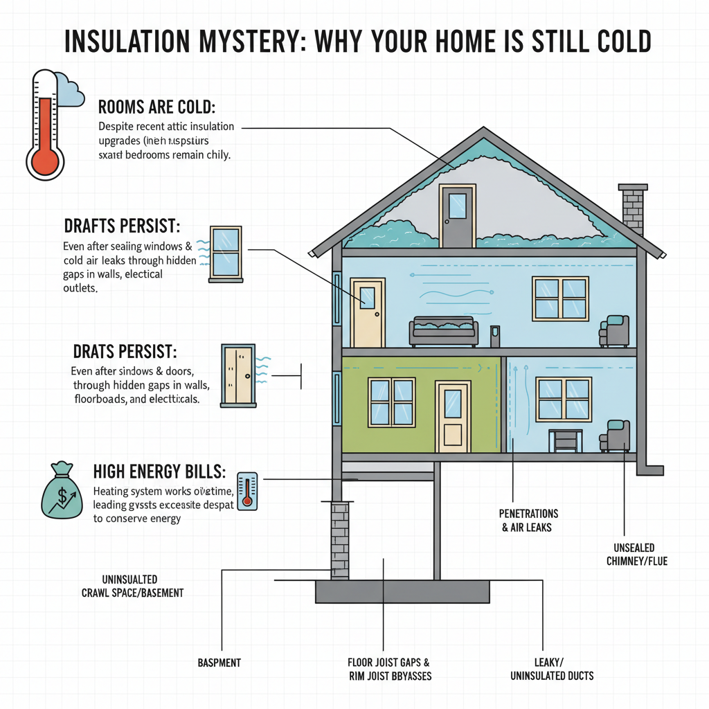 House Remains Cold After Insulation? Troubleshooting Drafts & Hidden Leaks (A Pro's Guide) visual diagram