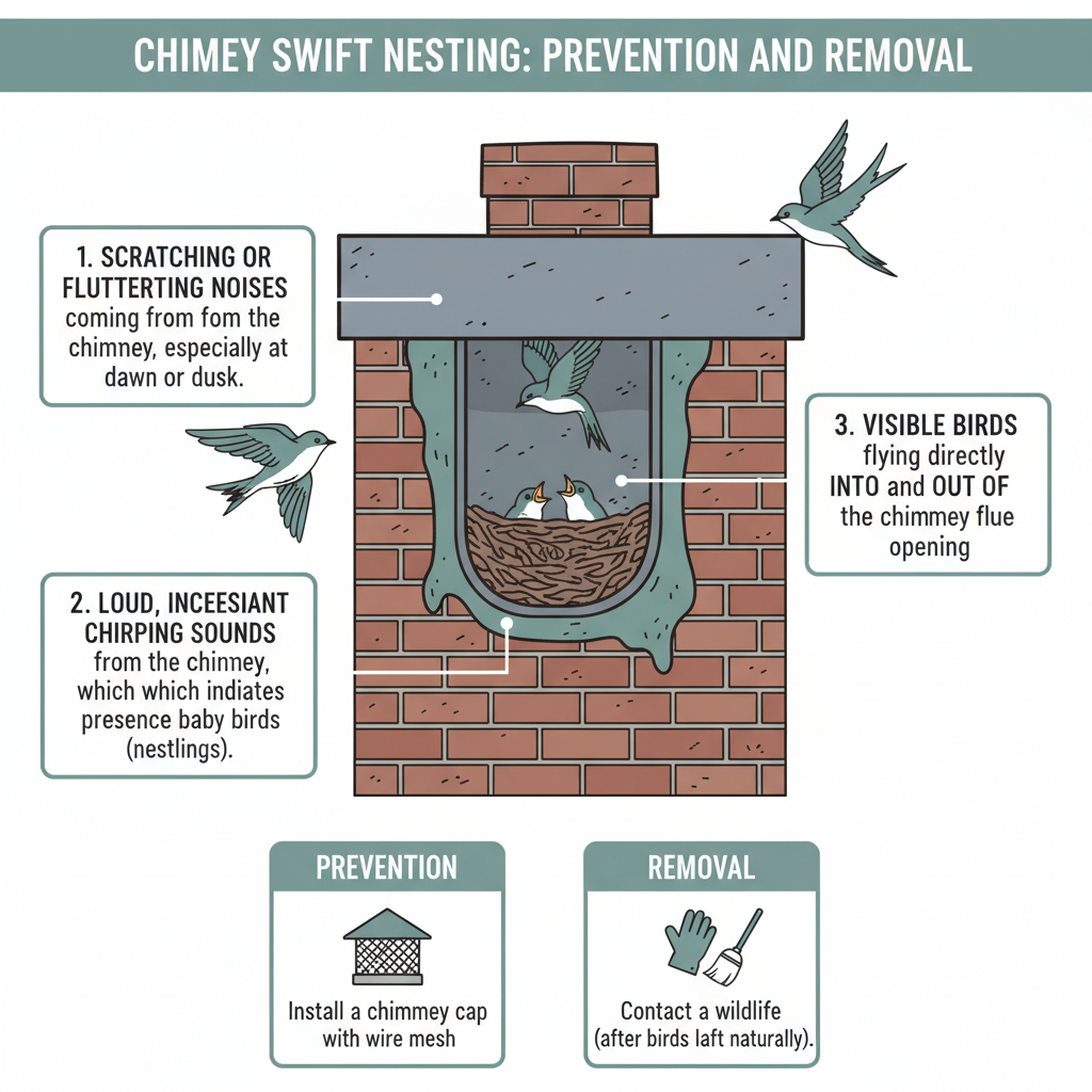 Chimney Swift Nesting: Prevention and Removal of Birds in Chimneys (Troubleshooting & Fixes) visual diagram