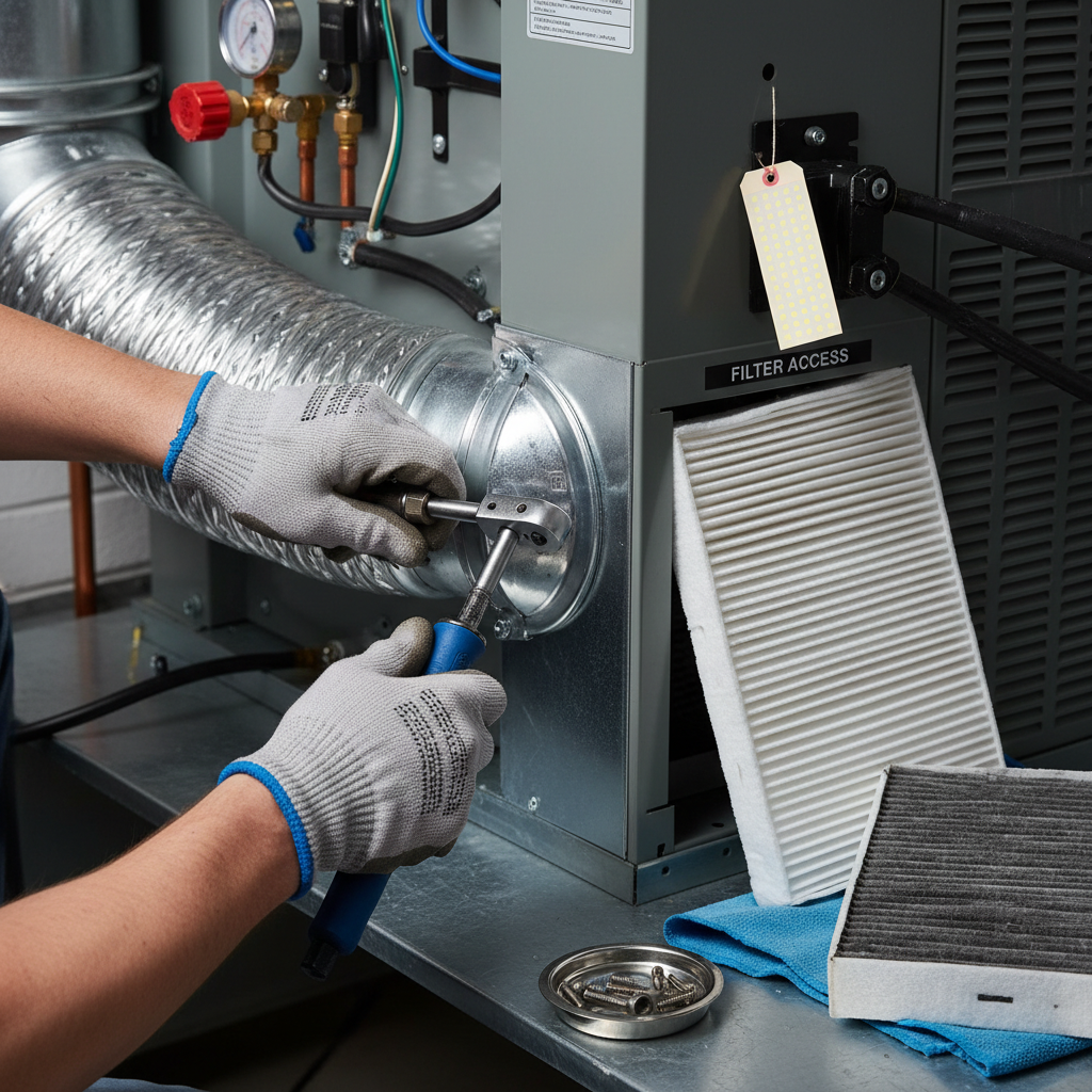 How to replace an HVAC air filter, including why it's important, signs it needs changing, and proper replacement procedures. Troubleshooting & Fixes professional repair detail