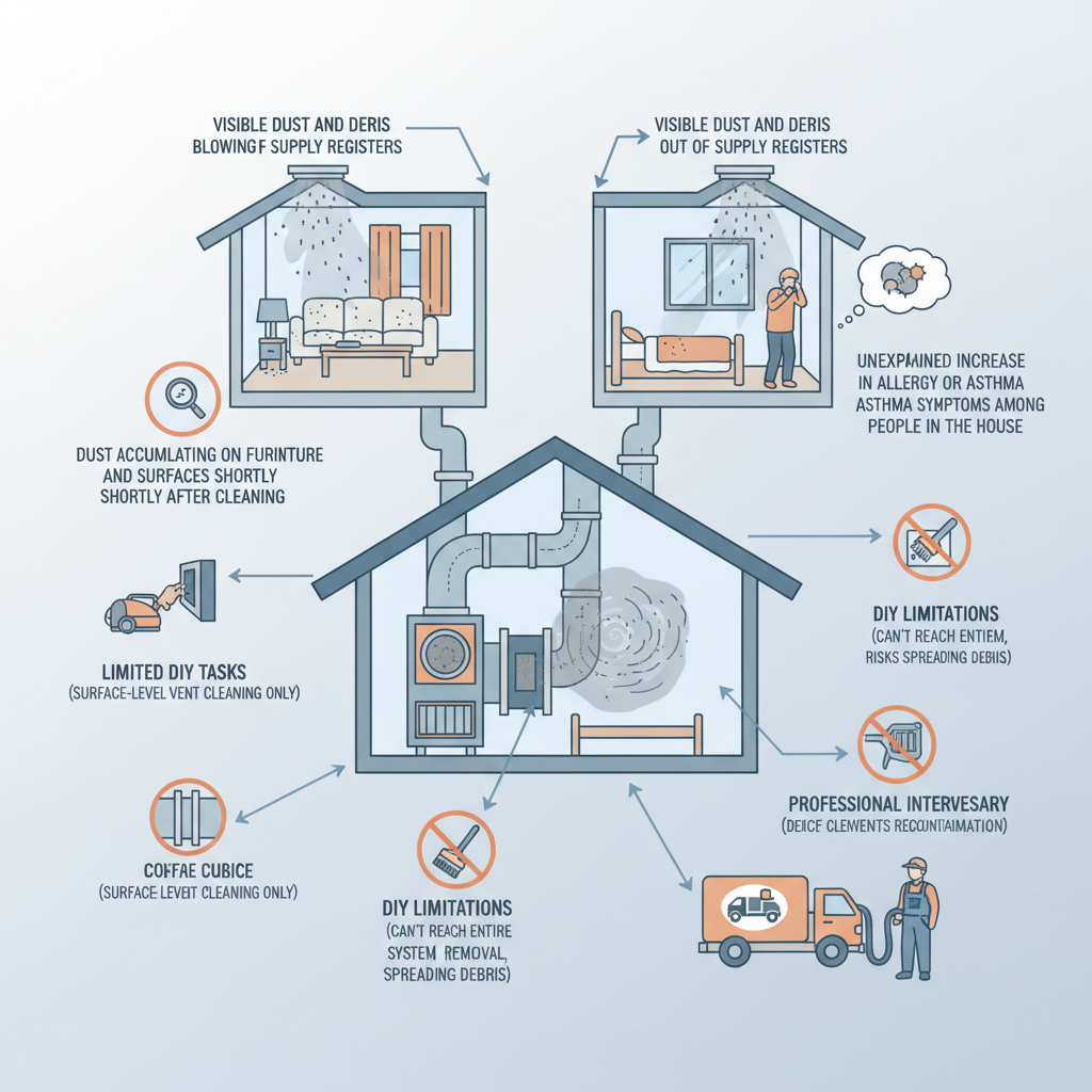 DIY vs. Professional Air Duct Cleaning: What Homeowners Need to Know visual diagram