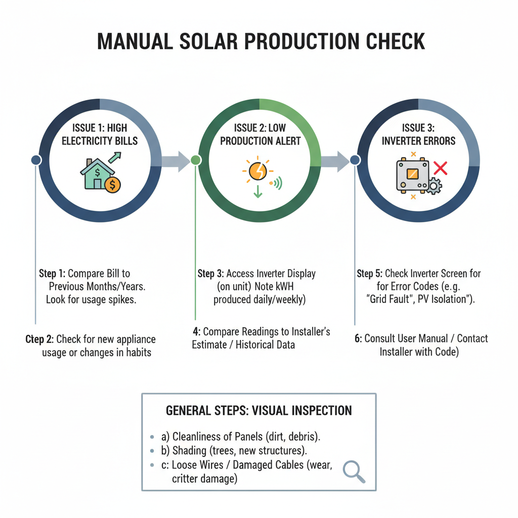 Your Solar App is Lying to You? (How to Manually Check Your Solar Production) visual diagram