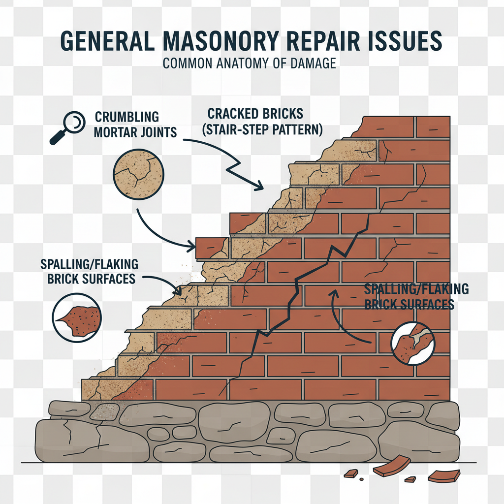 Masonry Repair for Crumbling Walls & Mortar Troubleshooting & Fixes (2024 Guide) visual diagram
