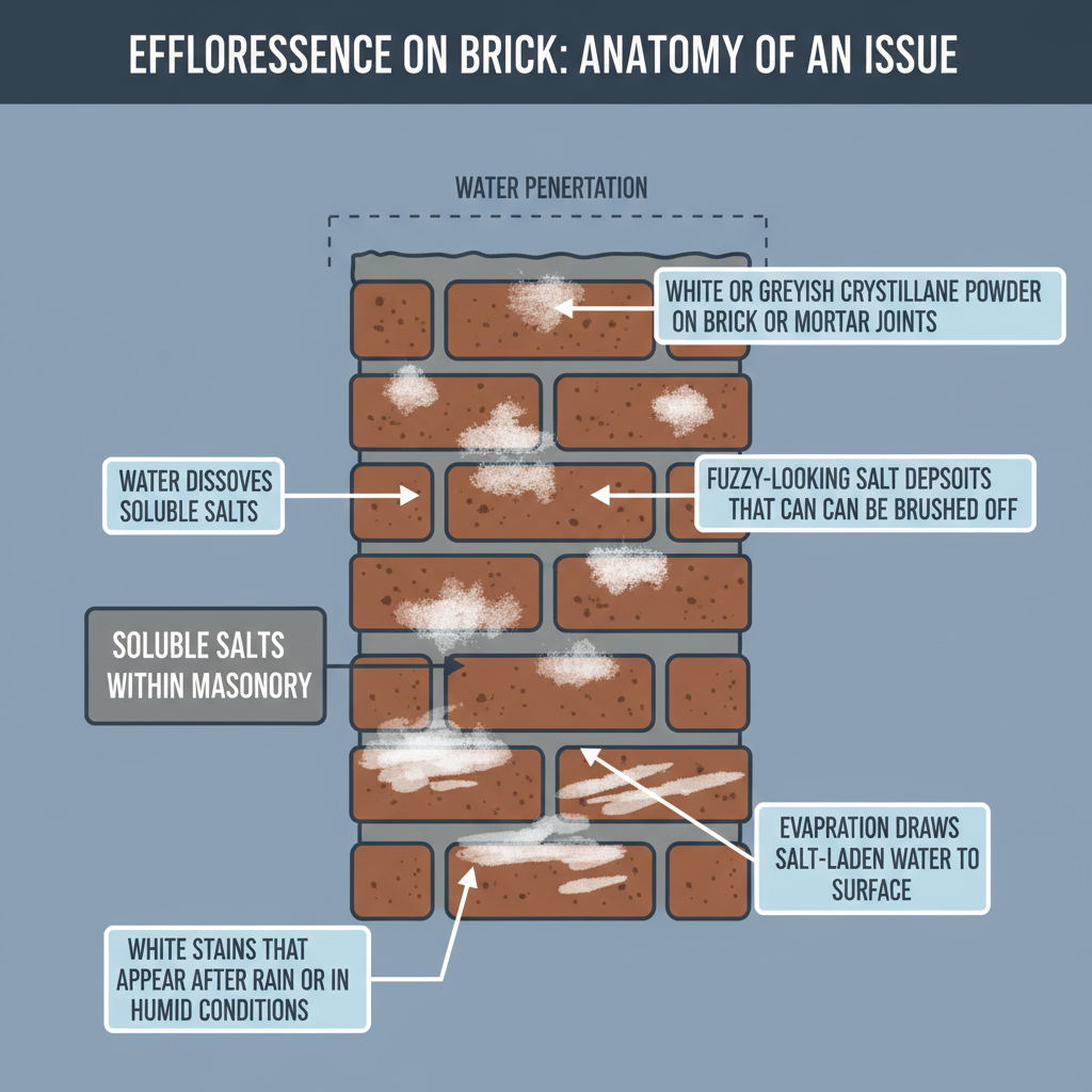 Efflorescence on Brick Troubleshooting & Fixes (2024 Guide) visual diagram