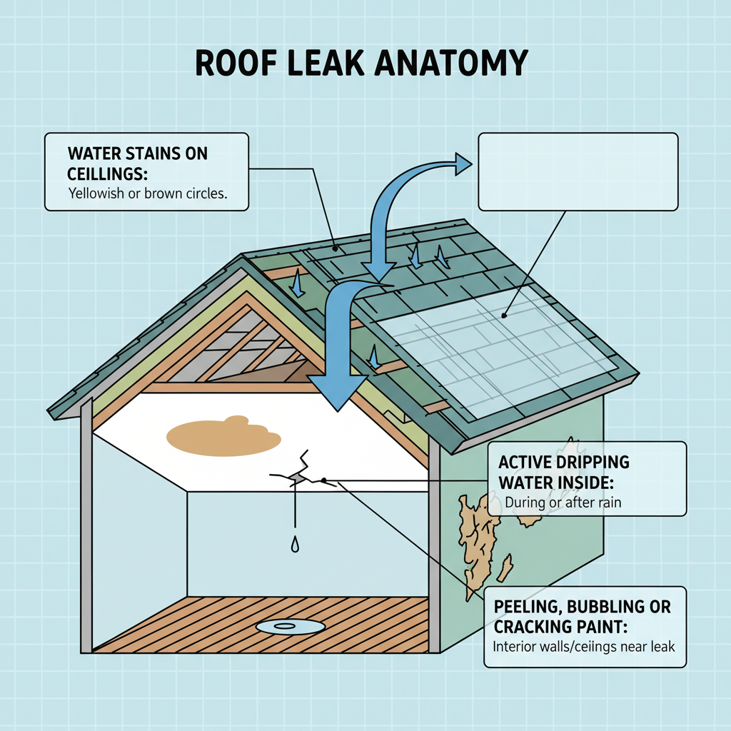 Roof Leak Troubleshooting & Fixes (2024 Guide) visual diagram