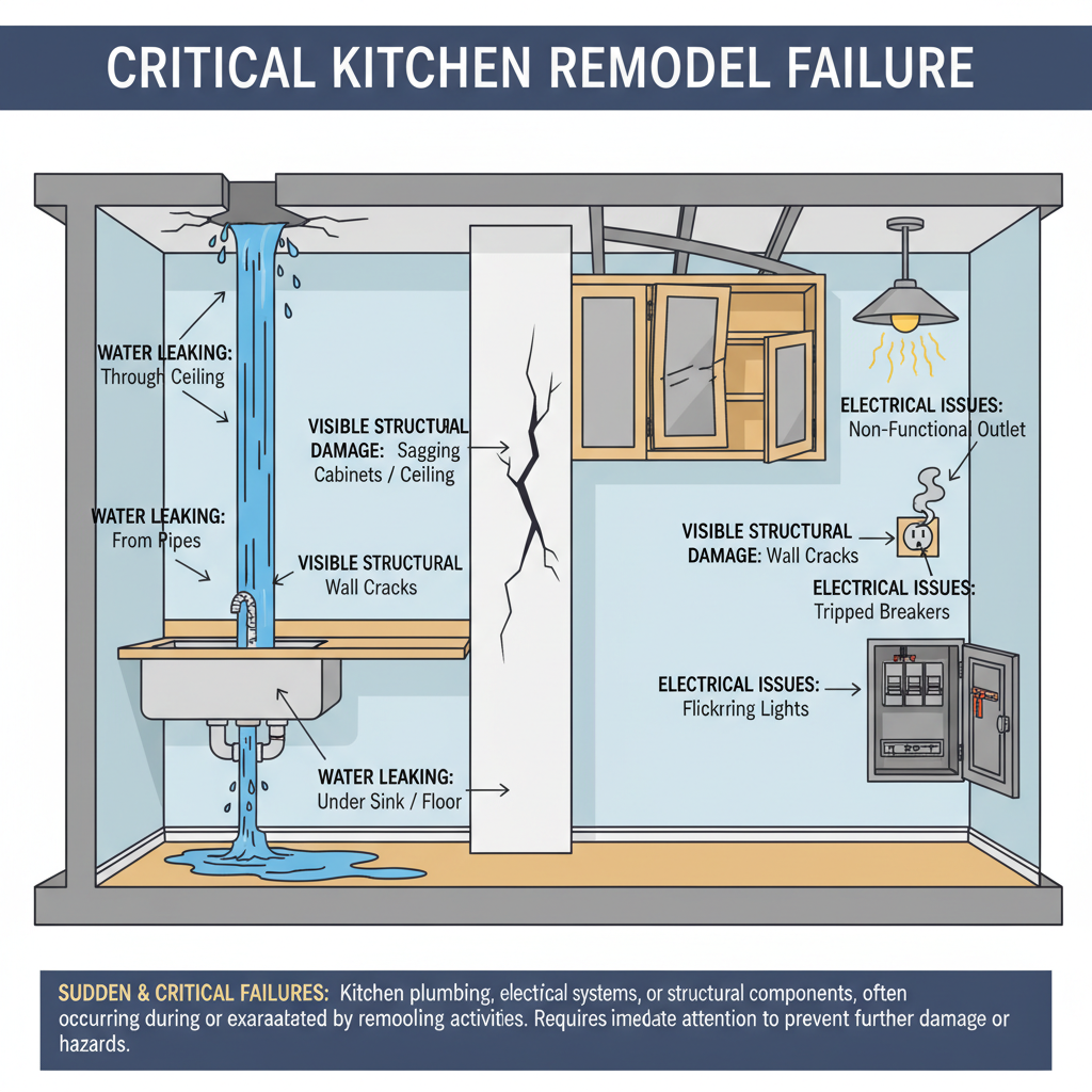 Sudden and critical failures in kitchen plumbing, electrical systems, or structural components, often occurring during or exacerbated by remodeling activities, requiring immediate attention to prevent further damage or hazards. Troubleshooting & Fixes (2024 Guide) visual diagram