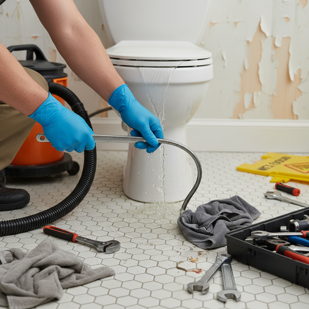 Toilet Overflowing Like a Geyser? (Troubleshooting & Fixes from a Guy Who's Seen It All) professional repair detail