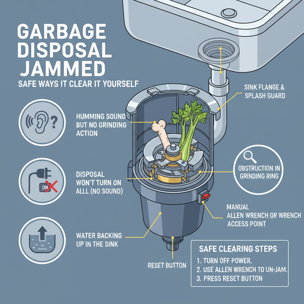 Garbage Disposal Jammed: Safe Ways to Clear It Yourself Troubleshooting & Fixes (2024 Guide) visual diagram