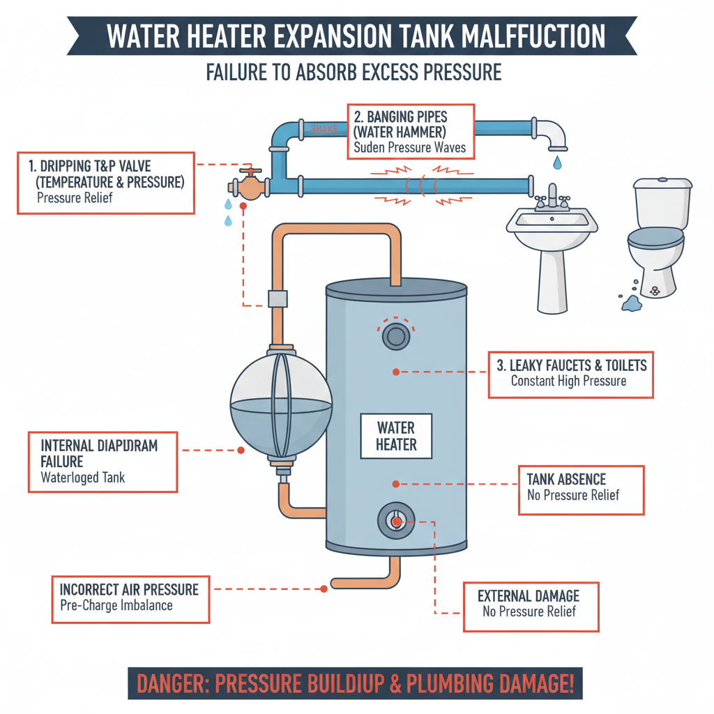Water Heater Expansion Tank Problems (Troubleshooting & Fixes from a 25-Year Vet) visual diagram