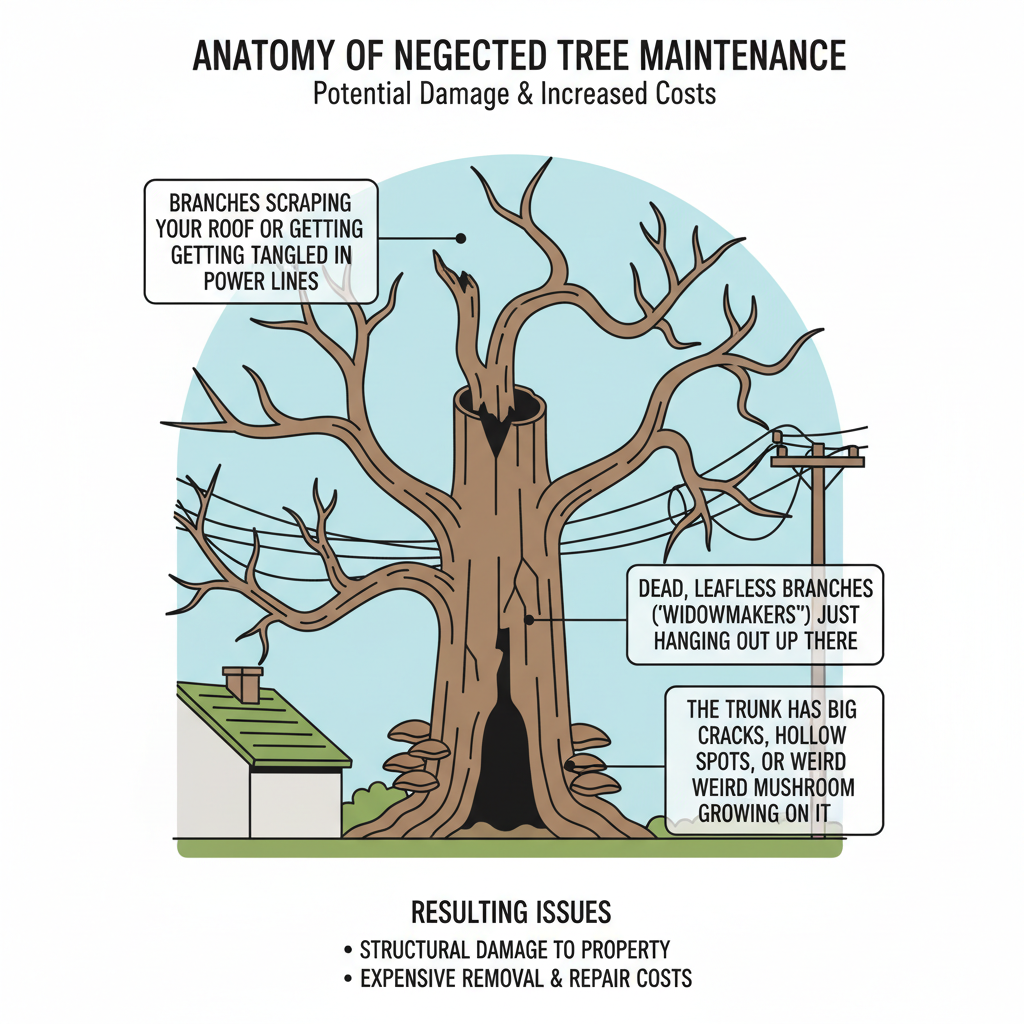 Forgetting Your Trees? (The Damage & Costs of Neglect) visual diagram