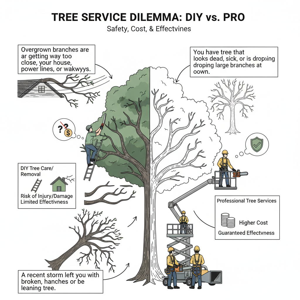 DIY Tree Work vs. Hiring a Pro: A Field Vet's Guide (Troubleshooting & Fixes) visual diagram