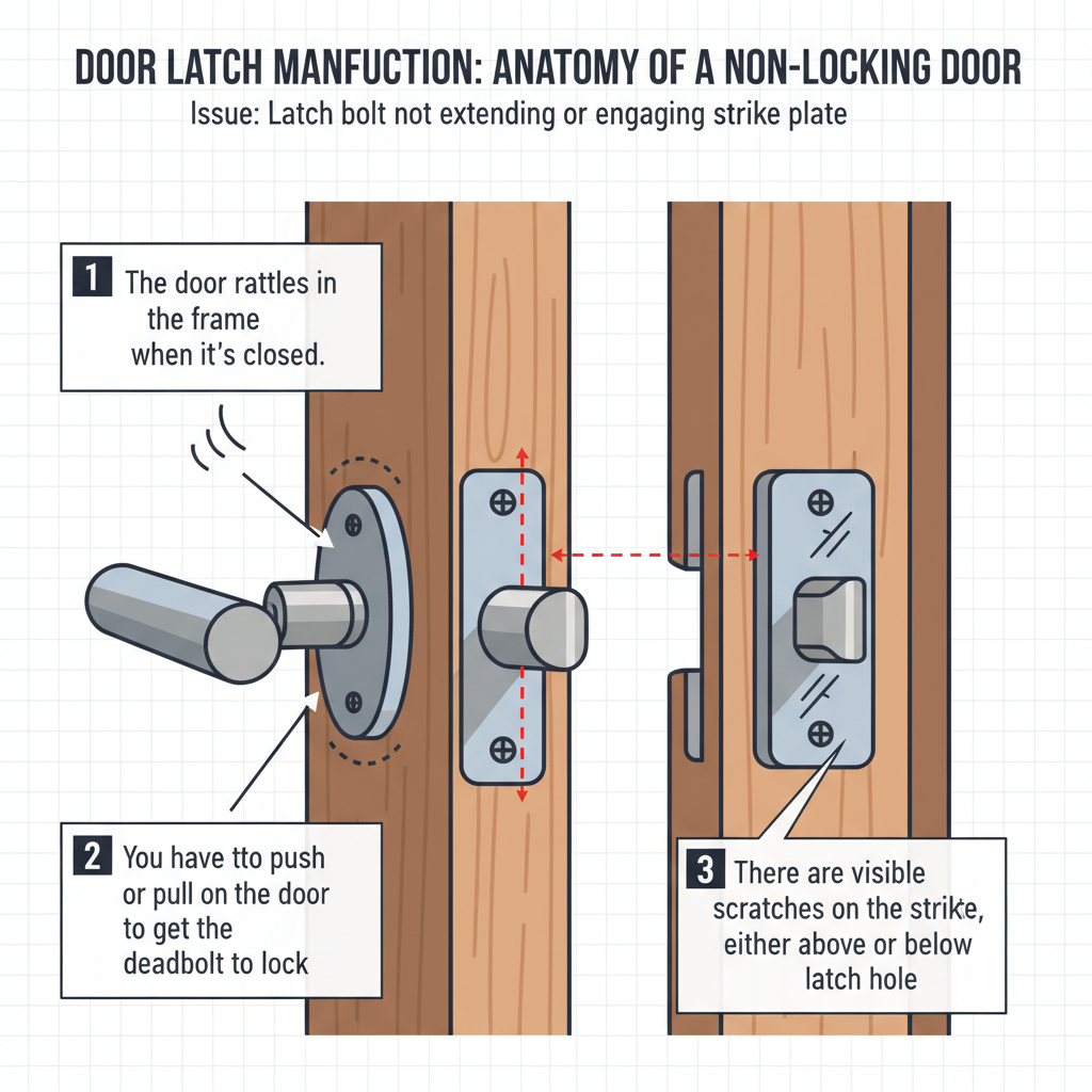 Door Latches but Won't Lock (Troubleshooting & Fixes) visual diagram