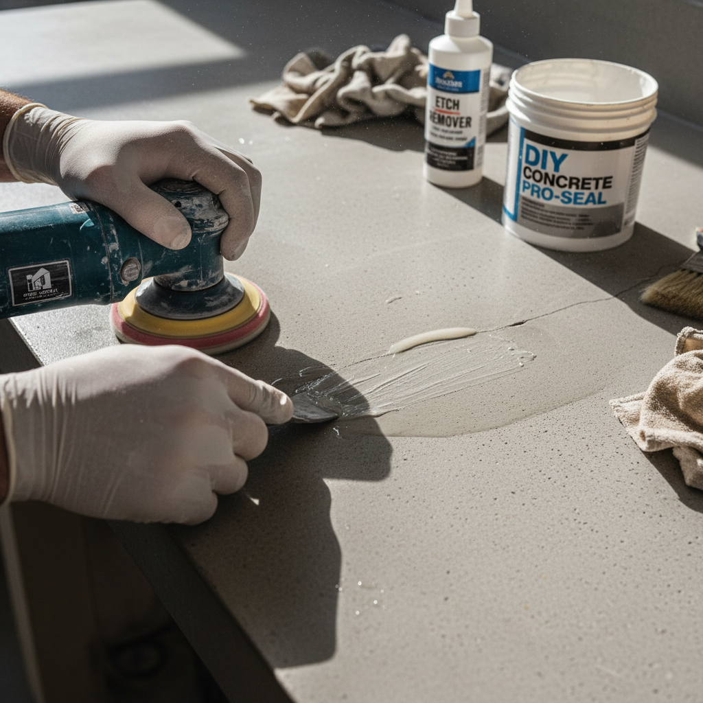 Sealing Porous Concrete Countertops (Troubleshooting & Fixes) professional repair detail