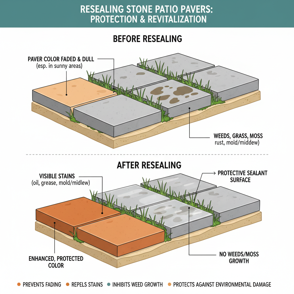 Resealing Stone Patio Pavers to Protect Against Fading, Stains, and Environmental Damage: Troubleshooting & Fixes (2024 Guide) visual diagram