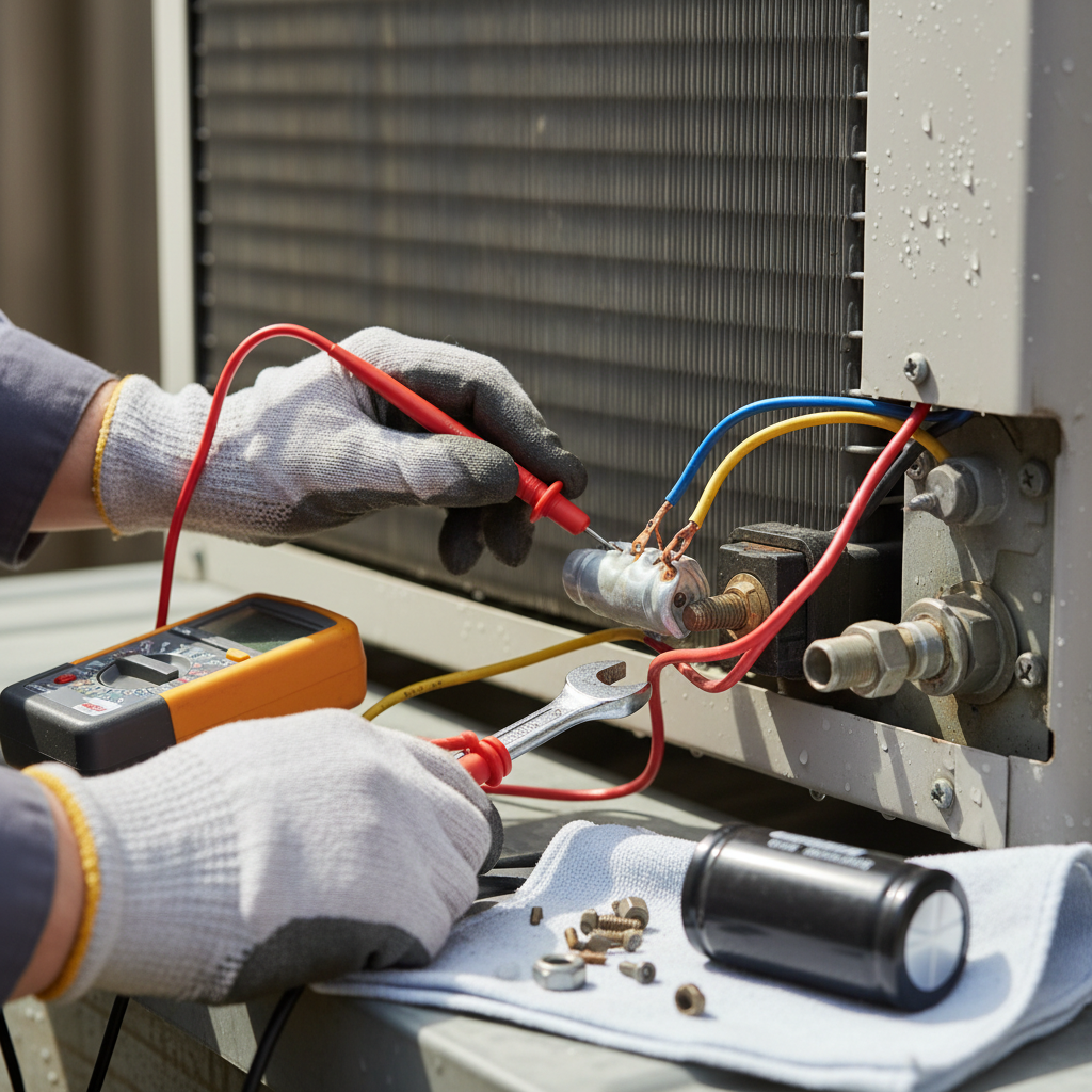 AC Unit Won't Start? Crapped-Out Capacitor Troubleshooting & Fixes (2024 Guide) professional repair detail