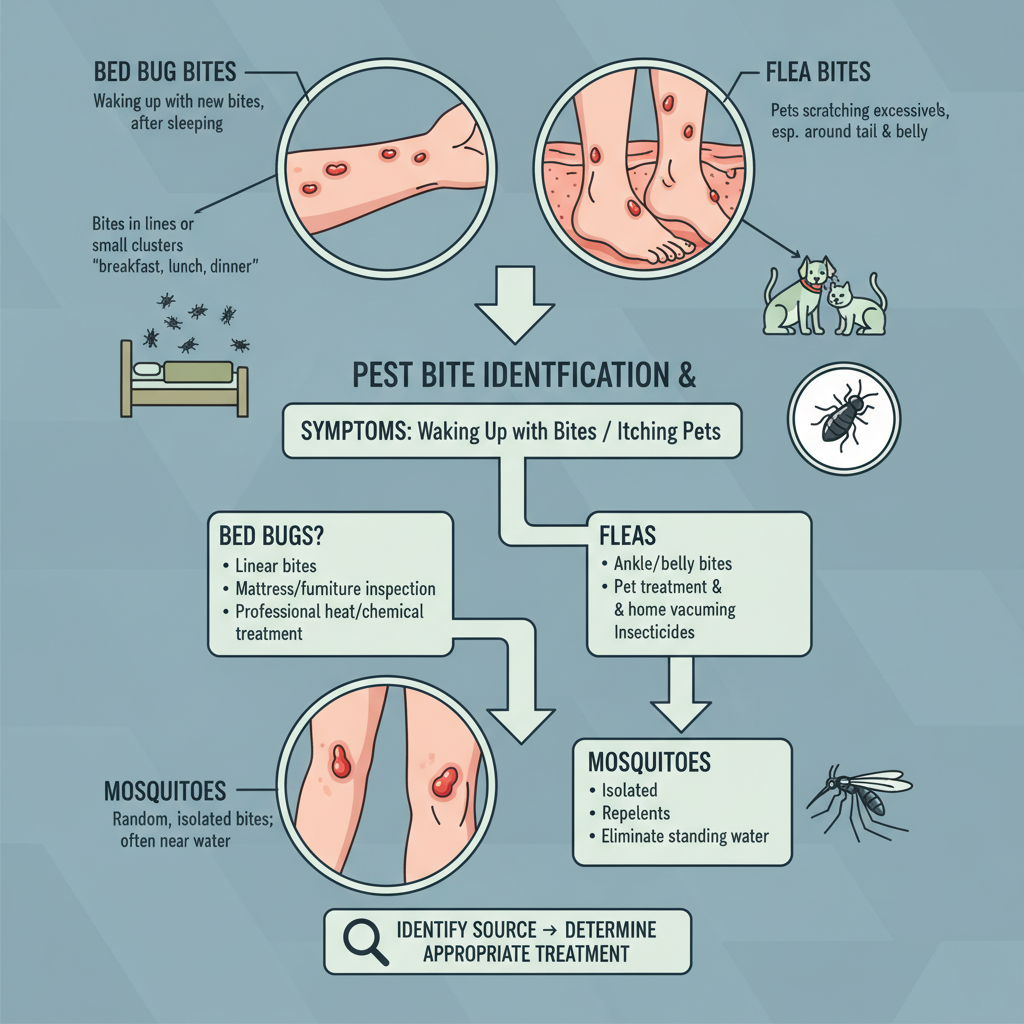 Bed Bug, Flea, or Mosquito Bites? (Troubleshooting & Fixes) visual diagram