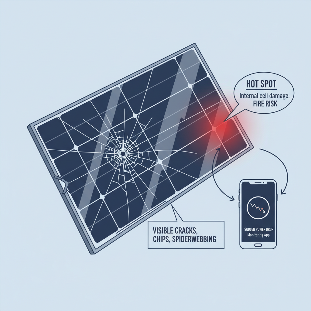 Cracked Solar Panel Glass (Troubleshooting & Fixes) visual diagram