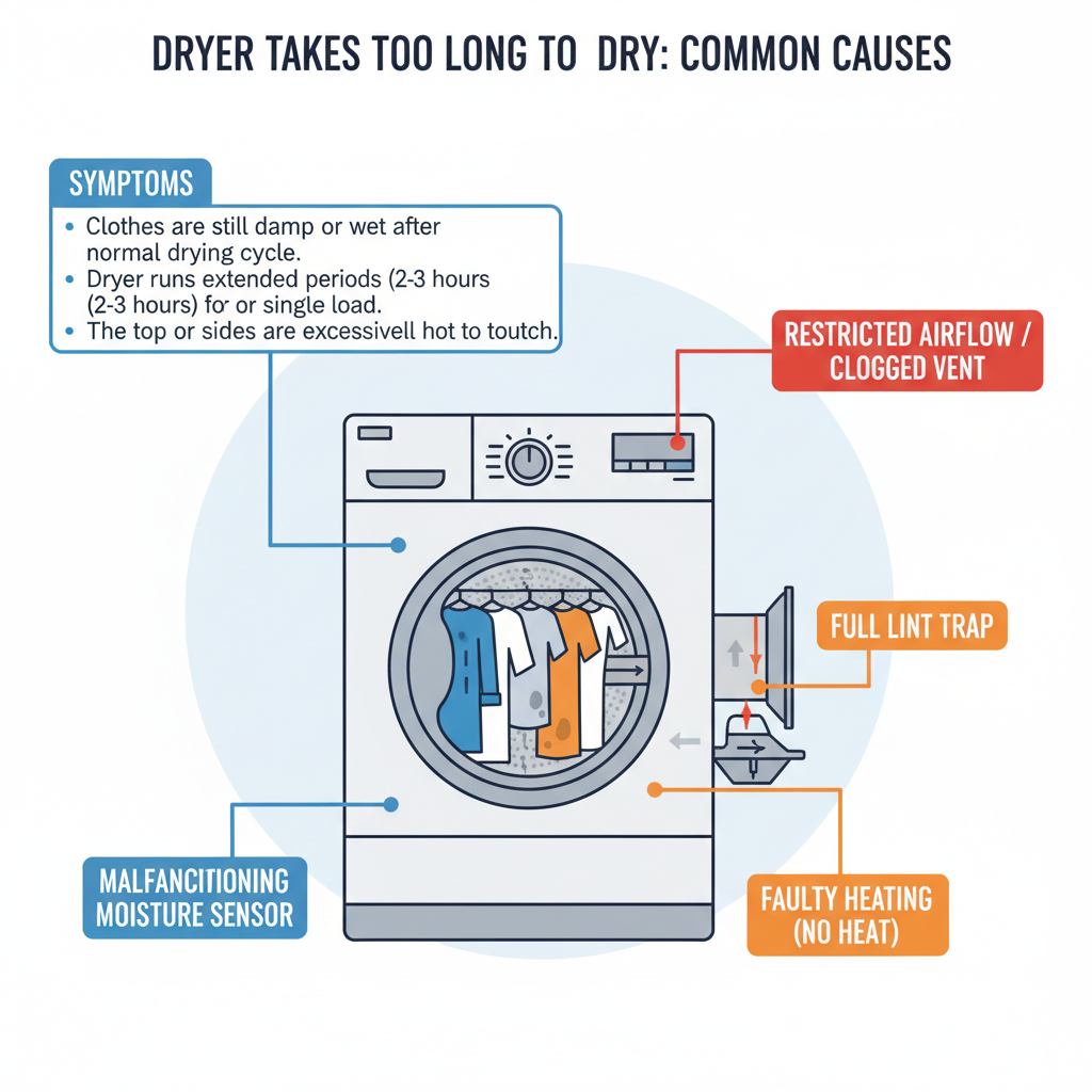 Dryer Takes Forever to Dry Clothes? (Troubleshooting & Fixes from a 25-Year Vet) visual diagram