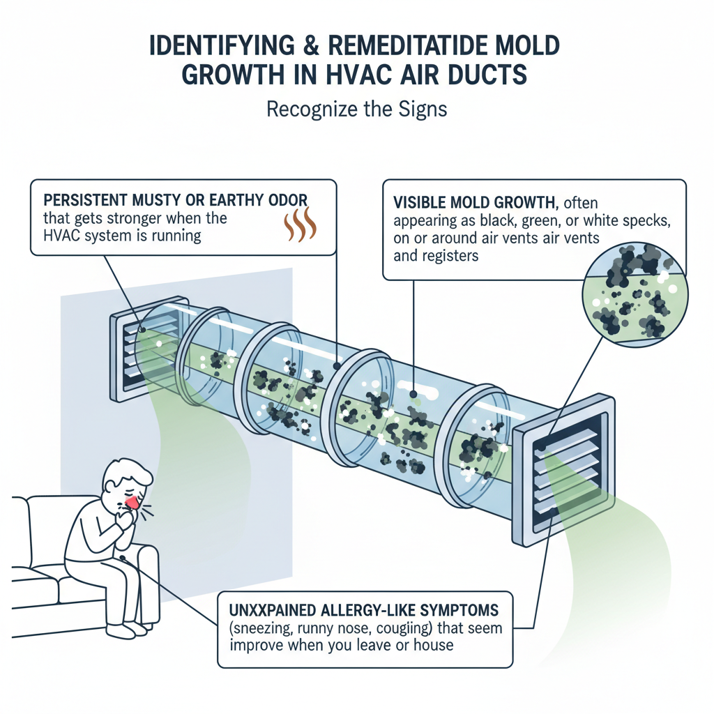 Mold in Your Air Ducts? (Here's How to Find It & Fix It) visual diagram