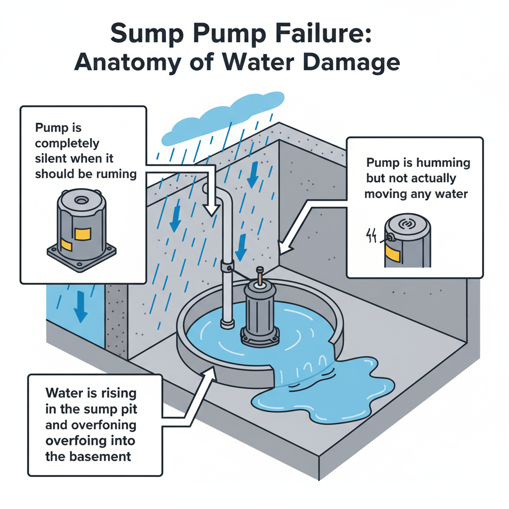 Sump Pump Failure (Troubleshooting & Fixes) visual diagram