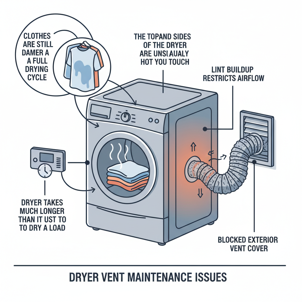 Dryer Vent Maintenance and Cleaning Troubleshooting & Fixes (2024 Guide) visual diagram
