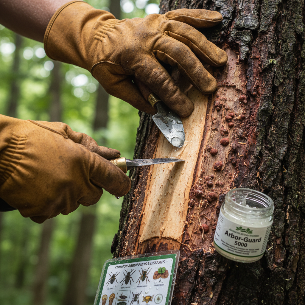 Identifying common tree pests and diseases and their impact on tree health and longevity. Troubleshooting & Fixes professional repair detail