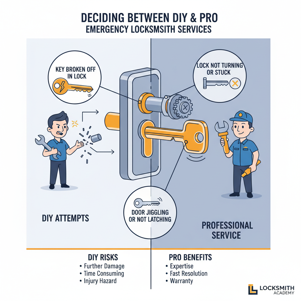 DIY vs. Pro Locksmith: When to Fix It Yourself and When to Call for Backup visual diagram