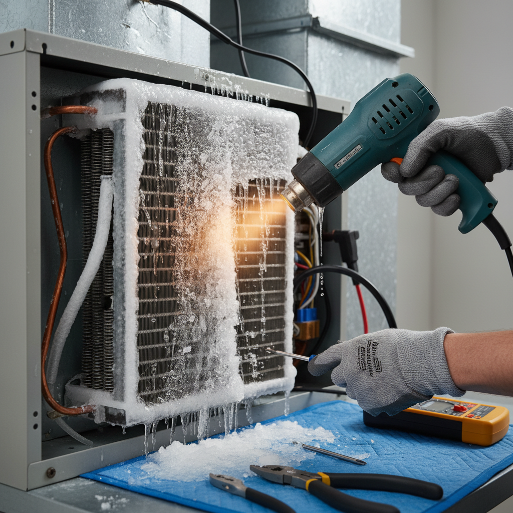 Frozen AC Evaporator Coil (Troubleshooting & Fixes) professional repair detail