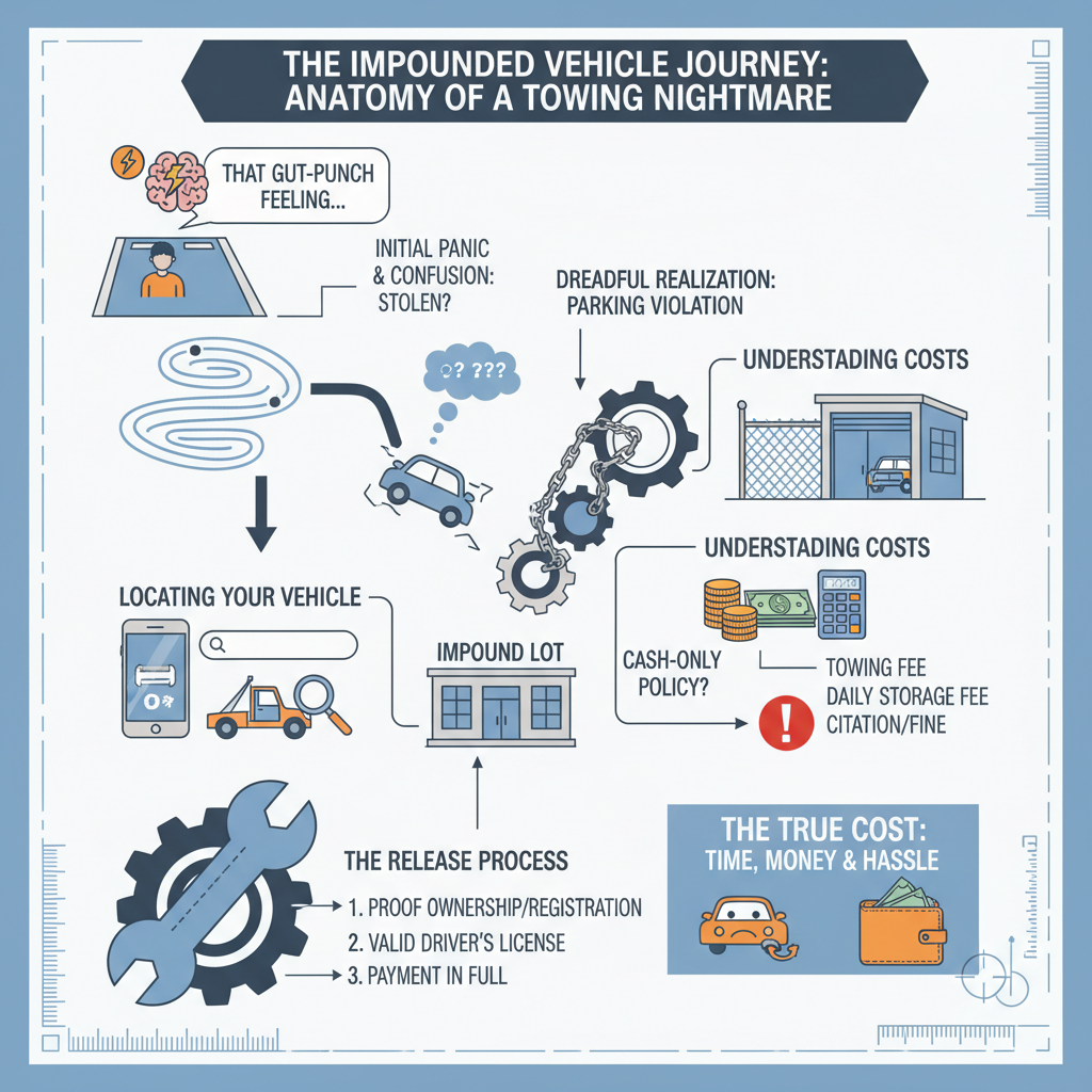 Getting Your Car Out of Impound: A Tow-Guy's Guide to the Nightmare (Troubleshooting & Fixes) visual diagram