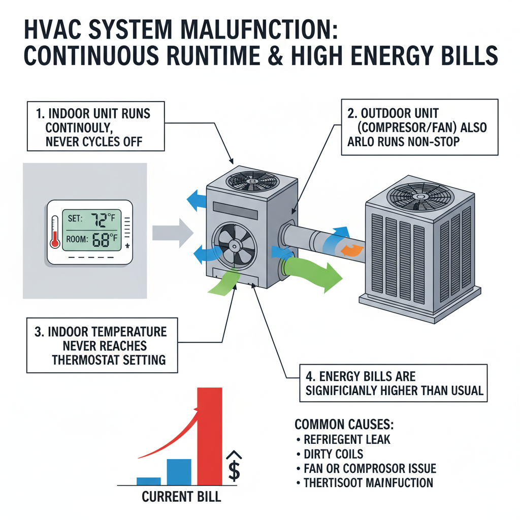 HVAC System Won't Shut Off? (Troubleshooting & Fixes) visual diagram