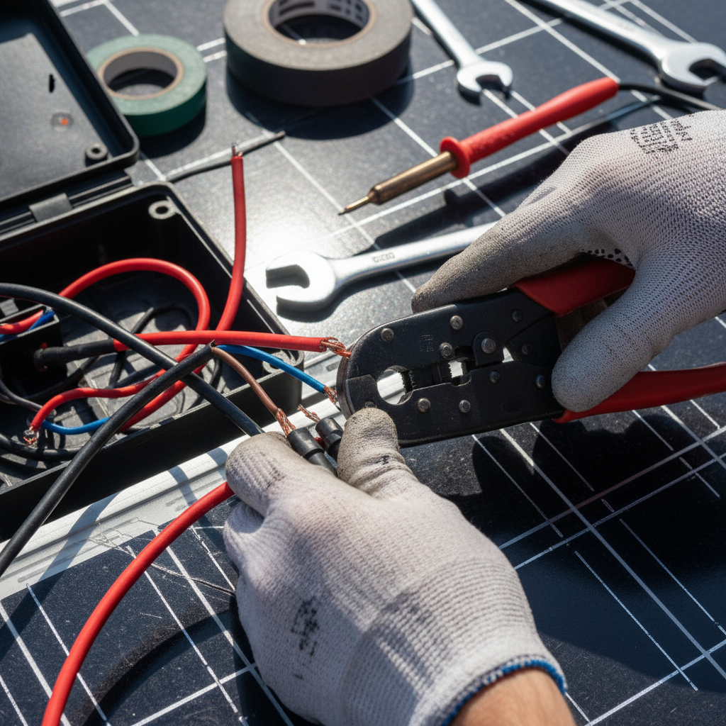 Reduced energy production or system failure in solar panel systems due to damaged wiring, loose connections, or faulty connectors (MC4 connectors, junction box connections, inverter wiring). Troubleshooting & Fixes (2024 Guide) professional repair detail