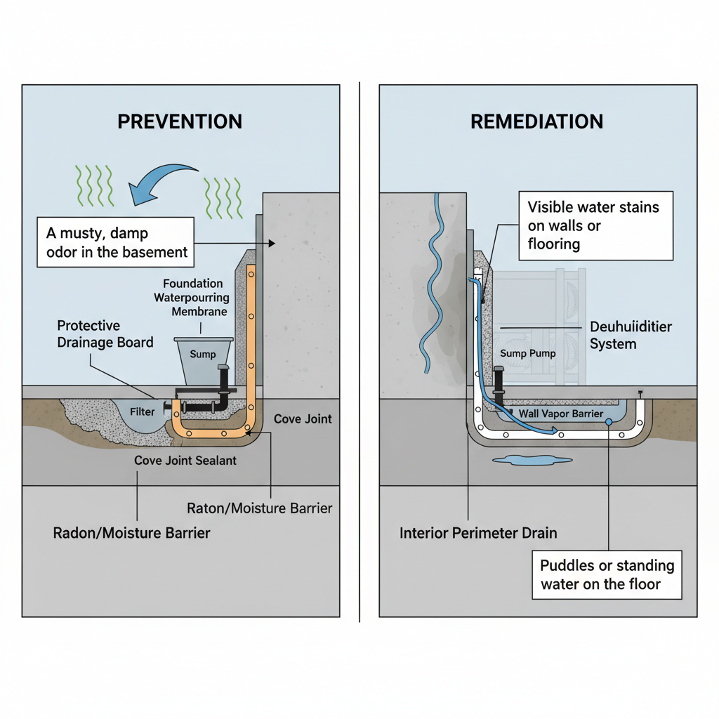 Basement Waterproofing During a Remodel (Troubleshooting & Fixes) visual diagram